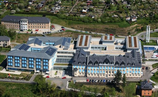 Luftaufnahme des Kreiskrankenhauses Greiz, Bild: Kreiskrankenhaus Greiz GmbH