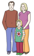 Mutter, Vater mit Kind