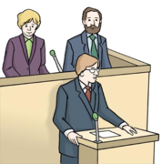 Politiker am Rednerpult