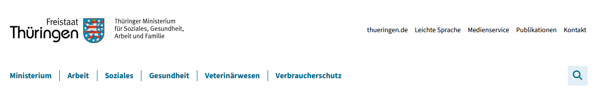 Navigationsleiste der Webseite